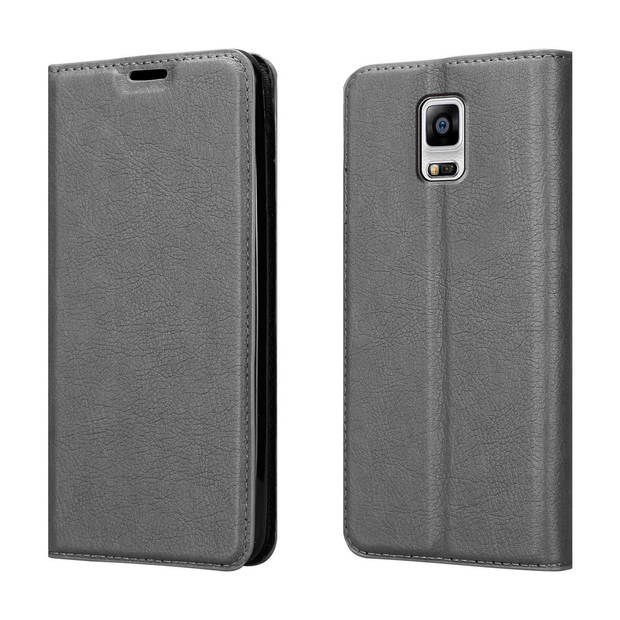 Cadorabo Hoesje geschikt voor Samsung Galaxy NOTE 4 in TITANIUM GRIJS - Beschermhoes Case magnetische sluiting Cover