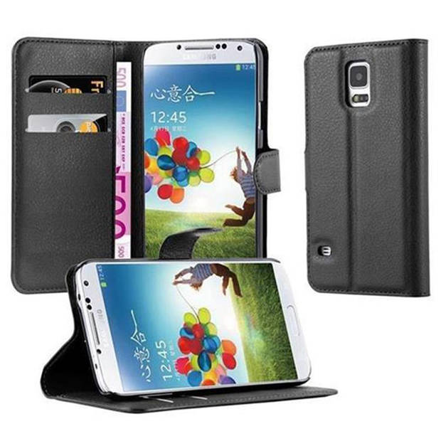 Cadorabo Hoesje geschikt voor Samsung Galaxy S5 / S5 NEO in PHANTOM ZWART - Beschermhoes Cover magnetische sluiting Case