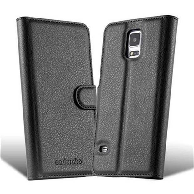 Cadorabo Hoesje geschikt voor Samsung Galaxy S5 / S5 NEO in PHANTOM ZWART - Beschermhoes Cover magnetische sluiting Case