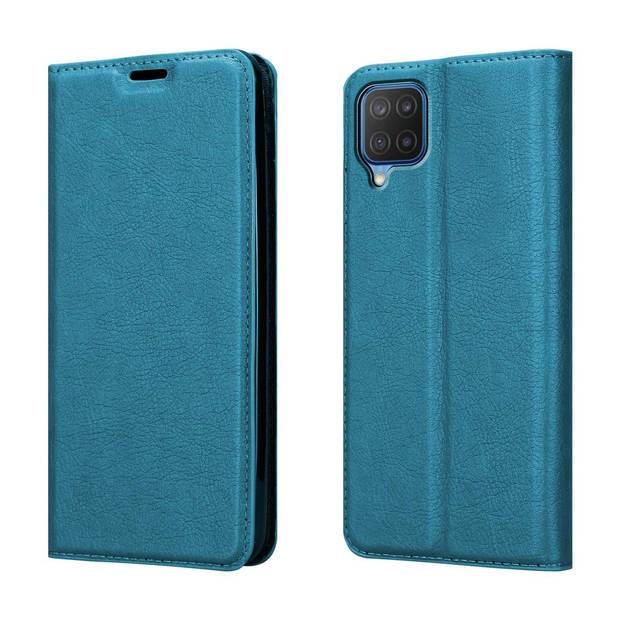 Cadorabo Hoesje geschikt voor Samsung Galaxy A12 / M12 in BENZINE TURKOOIS - Beschermhoes Case magnetische sluiting