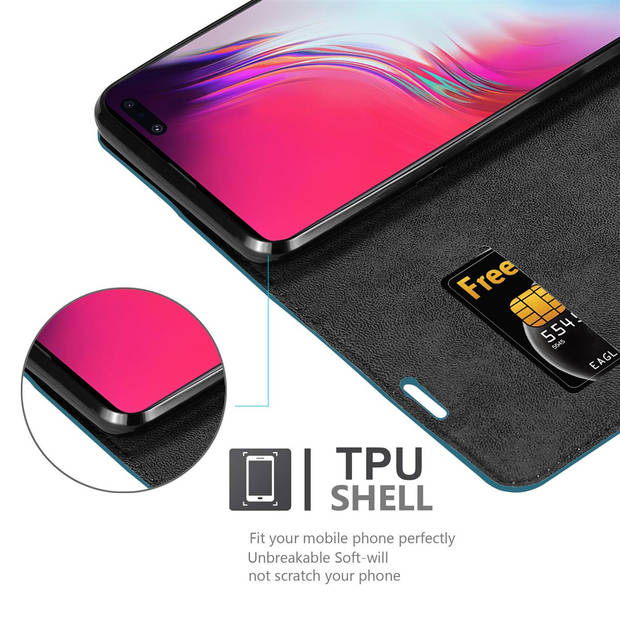 Cadorabo Hoesje geschikt voor Samsung Galaxy S10 5G in BENZINE TURKOOIS - Beschermhoes Case magnetische sluiting Cover