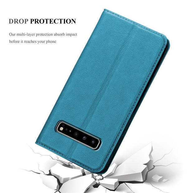 Cadorabo Hoesje geschikt voor Samsung Galaxy S10 5G in BENZINE TURKOOIS - Beschermhoes Case magnetische sluiting Cover