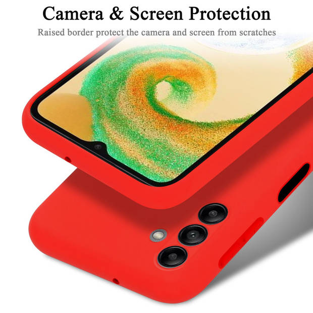 Cadorabo Hoesje geschikt voor Samsung Galaxy A04s Case in LIQUID ROOD - Beschermhoes TPU silicone Cover