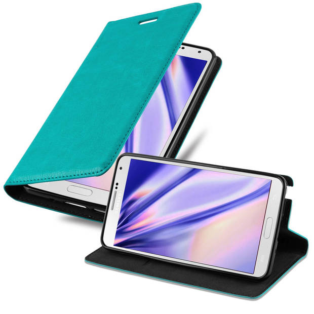 Cadorabo Hoesje geschikt voor Samsung Galaxy NOTE 3 in BENZINE TURKOOIS - Beschermhoes Case magnetische sluiting Cover