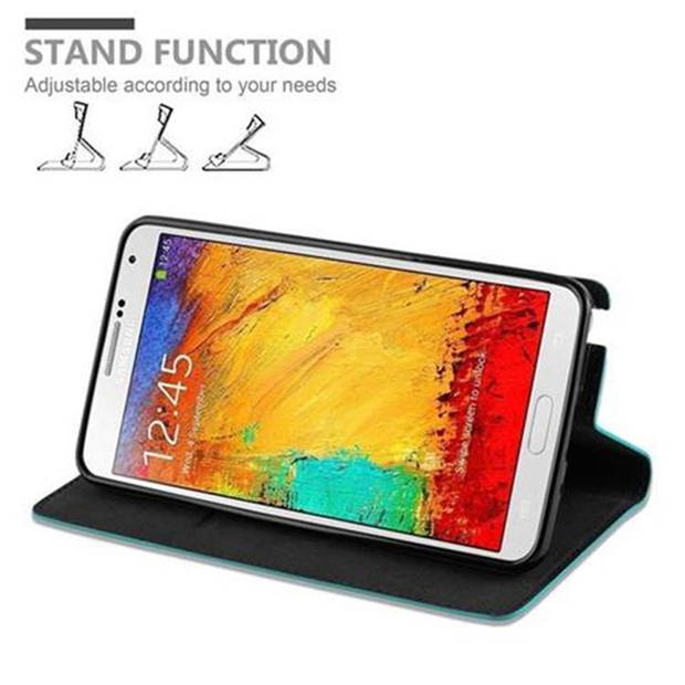 Cadorabo Hoesje geschikt voor Samsung Galaxy NOTE 3 in BENZINE TURKOOIS - Beschermhoes Case magnetische sluiting Cover