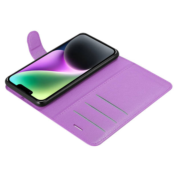 Cadorabo Hoesje geschikt voor Apple iPhone 14 PLUS in MANGAAN PAARS - Beschermhoes Cover magnetische sluiting Case