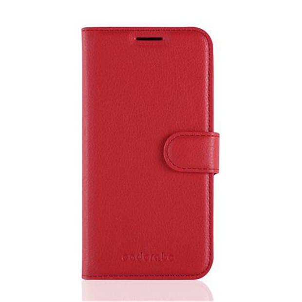 Cadorabo Hoesje geschikt voor Samsung Galaxy S7 in KARMIJN ROOD - Beschermhoes Cover magnetische sluiting Case