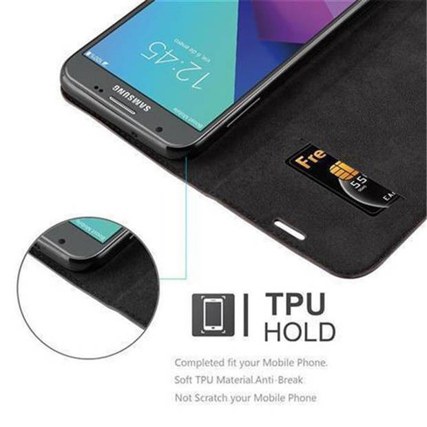 Cadorabo Hoesje geschikt voor Samsung Galaxy J7 2017 US Version in KOFFIE BRUIN - Beschermhoes Case magnetische sluiting