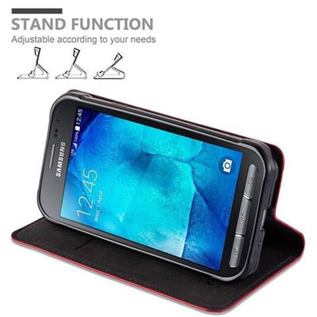 Cadorabo Hoesje geschikt voor Samsung Galaxy XCover 3 in APPEL ROOD - Beschermhoes Case magnetische sluiting Cover