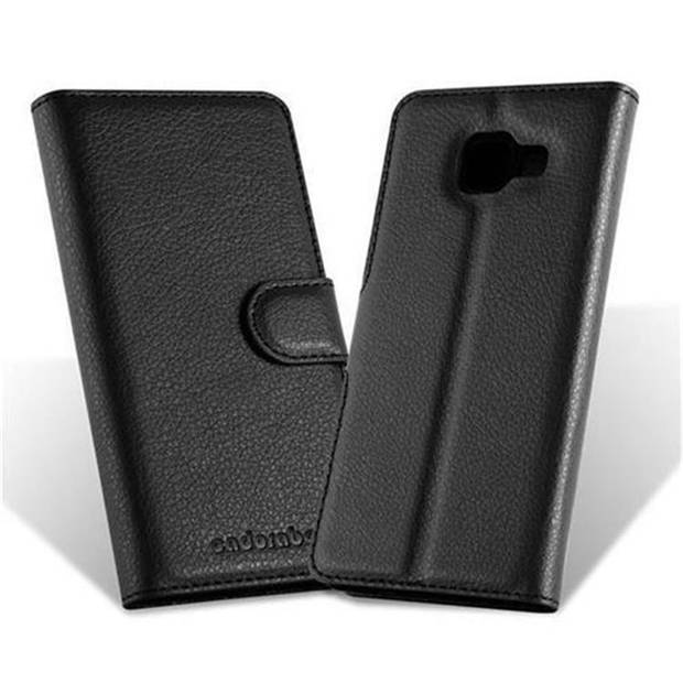 Cadorabo Hoesje geschikt voor Samsung Galaxy A3 2016 in PHANTOM ZWART - Beschermhoes Cover magnetische sluiting Case