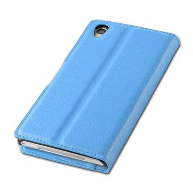 Cadorabo Hoesje geschikt voor Sony Xperia Z1 in PASTEL BLAUW - Beschermhoes Cover magnetische sluiting Case