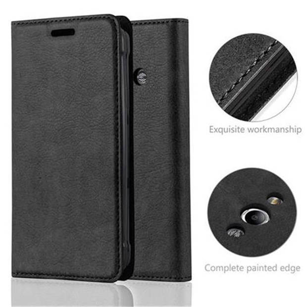 Cadorabo Hoesje geschikt voor Samsung Galaxy XCover 3 in ZWARTE NACHT - Beschermhoes Case magnetische sluiting Cover