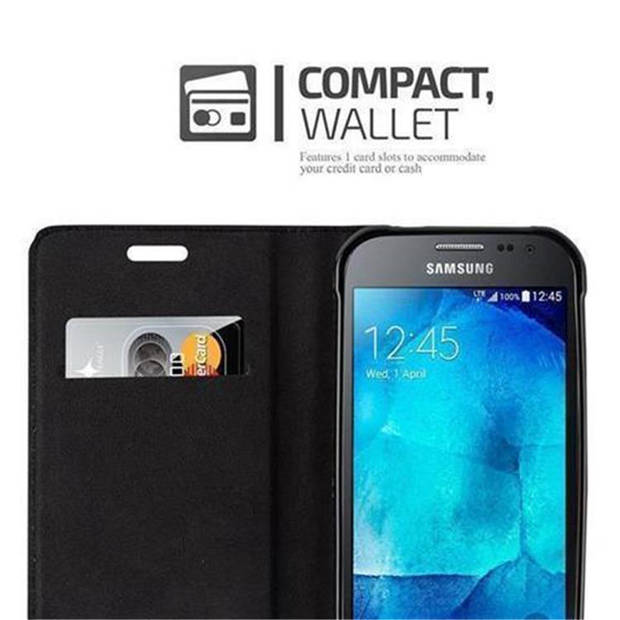 Cadorabo Hoesje geschikt voor Samsung Galaxy XCover 3 in ZWARTE NACHT - Beschermhoes Case magnetische sluiting Cover