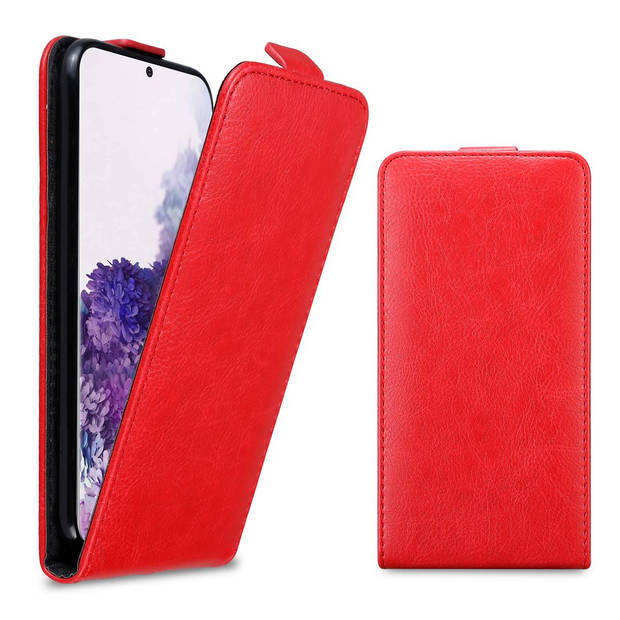 Cadorabo Hoesje geschikt voor Samsung Galaxy S20 in APPEL ROOD - Beschermhoes Flip Case Cover magnetische sluiting