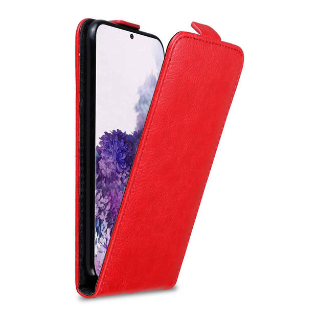 Cadorabo Hoesje geschikt voor Samsung Galaxy S20 in APPEL ROOD - Beschermhoes Flip Case Cover magnetische sluiting