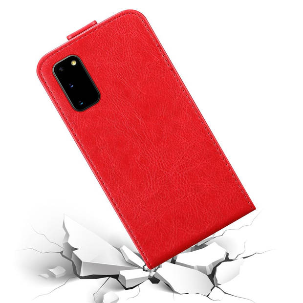 Cadorabo Hoesje geschikt voor Samsung Galaxy S20 in APPEL ROOD - Beschermhoes Flip Case Cover magnetische sluiting