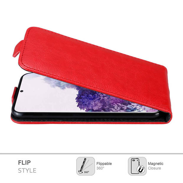 Cadorabo Hoesje geschikt voor Samsung Galaxy S20 in APPEL ROOD - Beschermhoes Flip Case Cover magnetische sluiting