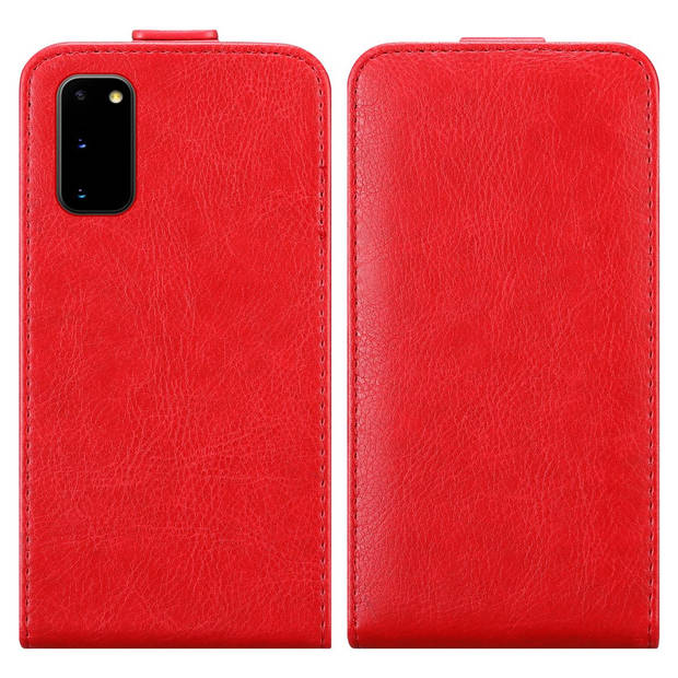 Cadorabo Hoesje geschikt voor Samsung Galaxy S20 in APPEL ROOD - Beschermhoes Flip Case Cover magnetische sluiting