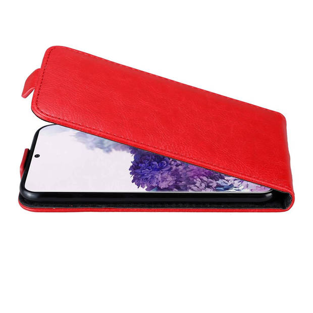 Cadorabo Hoesje geschikt voor Samsung Galaxy S20 in APPEL ROOD - Beschermhoes Flip Case Cover magnetische sluiting