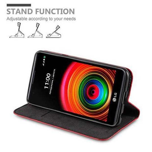 Cadorabo Hoesje geschikt voor LG X POWER in APPEL ROOD - Beschermhoes Case magnetische sluiting Cover