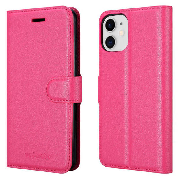 Cadorabo Hoesje geschikt voor Apple iPhone 12 MINI in KERSEN ROZE - Beschermhoes Cover magnetische sluiting Case