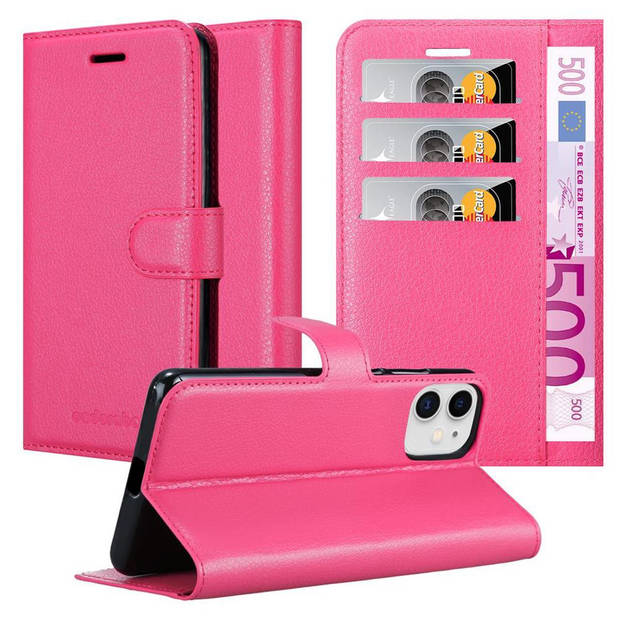 Cadorabo Hoesje geschikt voor Apple iPhone 12 MINI in KERSEN ROZE - Beschermhoes Cover magnetische sluiting Case