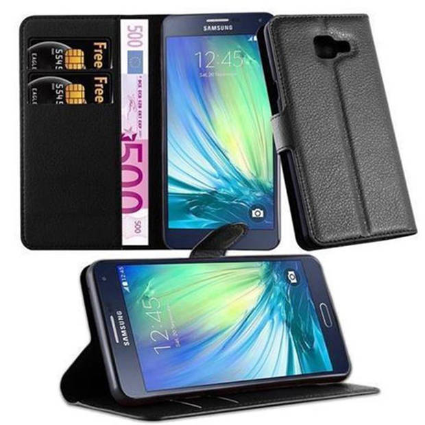 Cadorabo Hoesje geschikt voor Samsung Galaxy A5 2016 in PHANTOM ZWART - Beschermhoes Cover magnetische sluiting Case