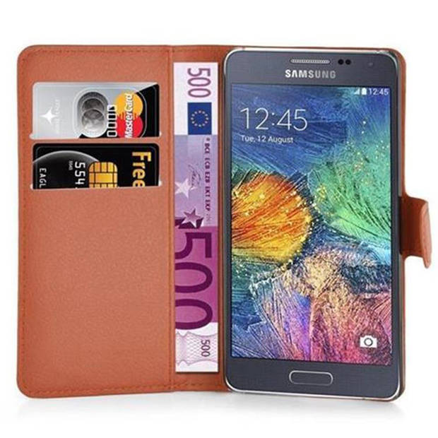 Cadorabo Hoesje geschikt voor Samsung Galaxy A7 2015 in CHOCOLADE BRUIN - Beschermhoes Cover magnetische sluiting Case