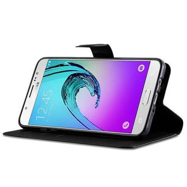 Cadorabo Hoesje geschikt voor Samsung Galaxy J5 2016 in PHANTOM ZWART - Beschermhoes Cover magnetische sluiting Case