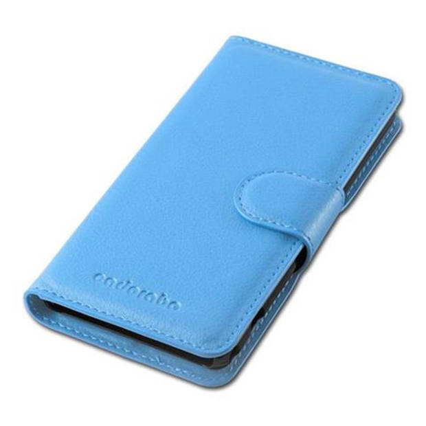 Cadorabo Hoesje geschikt voor Sony Xperia Z1 COMPACT in PASTEL BLAUW - Beschermhoes Cover magnetische sluiting Case