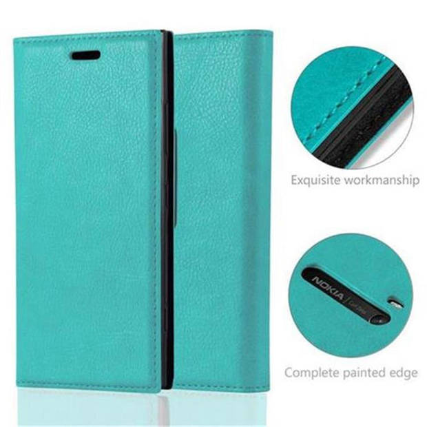 Cadorabo Hoesje geschikt voor Nokia Lumia 920 in BENZINE TURKOOIS - Beschermhoes Case magnetische sluiting Cover