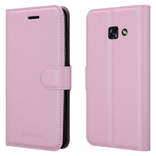 Cadorabo Hoesje geschikt voor Samsung Galaxy A3 2017 in LOTUS ROZE - Beschermhoes Cover magnetische sluiting Case