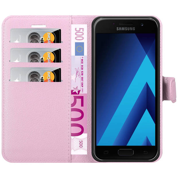 Cadorabo Hoesje geschikt voor Samsung Galaxy A3 2017 in LOTUS ROZE - Beschermhoes Cover magnetische sluiting Case