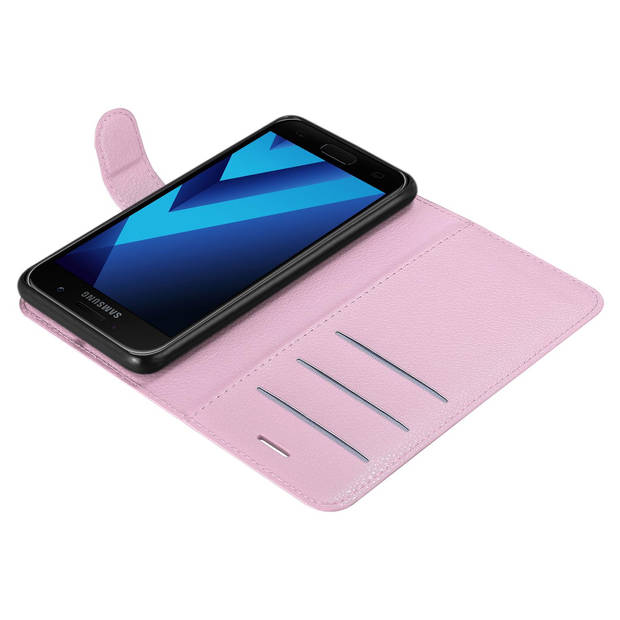 Cadorabo Hoesje geschikt voor Samsung Galaxy A3 2017 in LOTUS ROZE - Beschermhoes Cover magnetische sluiting Case