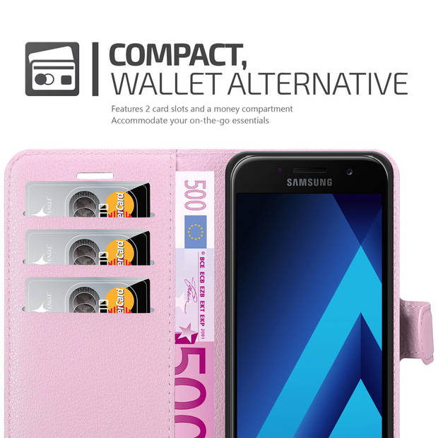 Cadorabo Hoesje geschikt voor Samsung Galaxy A3 2017 in LOTUS ROZE - Beschermhoes Cover magnetische sluiting Case