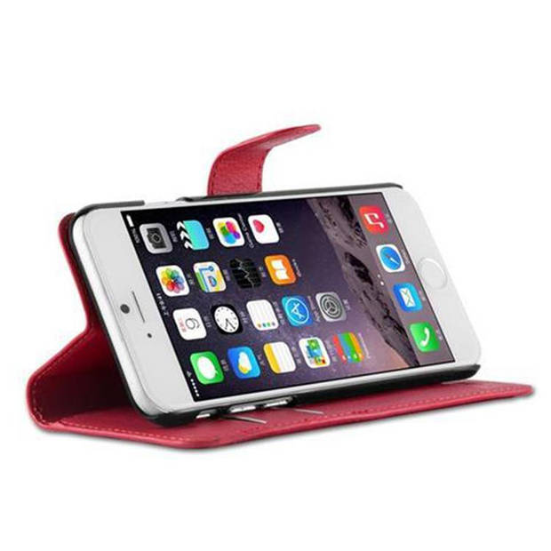 Cadorabo Hoesje geschikt voor Apple iPhone 6 / 6S in KARMIJN ROOD - Beschermhoes Cover magnetische sluiting Case