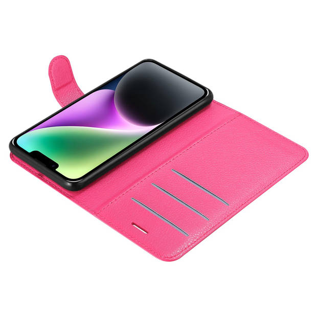 Cadorabo Hoesje geschikt voor Apple iPhone 14 in KERSEN ROZE - Beschermhoes Cover magnetische sluiting Case