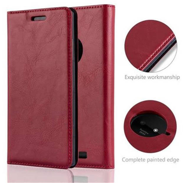 Cadorabo Hoesje geschikt voor Nokia Lumia 830 in APPEL ROOD - Beschermhoes Case magnetische sluiting Cover