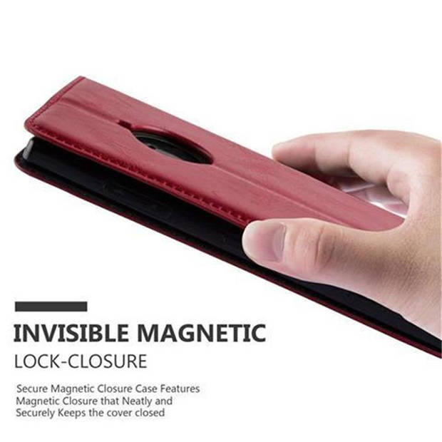 Cadorabo Hoesje geschikt voor Nokia Lumia 830 in APPEL ROOD - Beschermhoes Case magnetische sluiting Cover