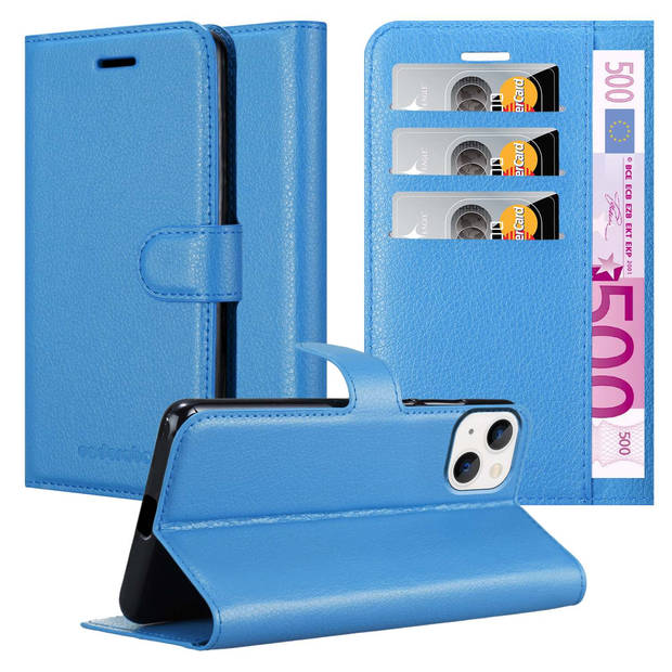 Cadorabo Hoesje geschikt voor Apple iPhone 14 in PASTEL BLAUW - Beschermhoes Cover magnetische sluiting Case