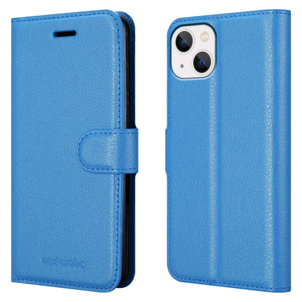 Cadorabo Hoesje geschikt voor Apple iPhone 14 PLUS in PASTEL BLAUW - Beschermhoes Cover magnetische sluiting Case