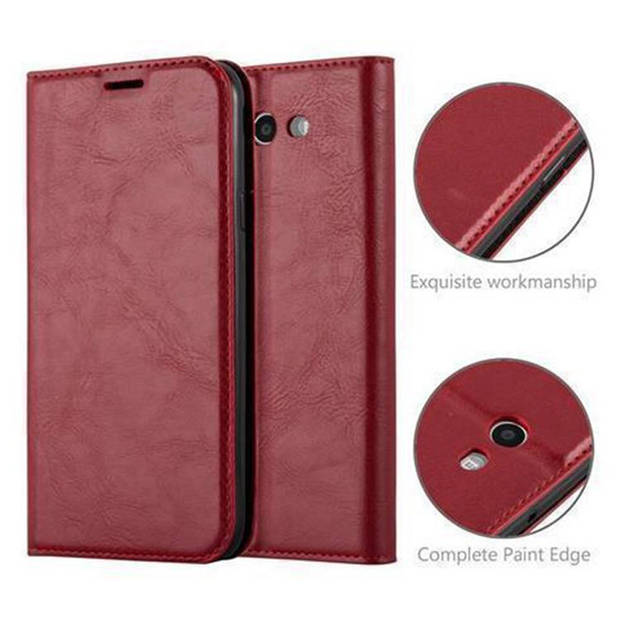 Cadorabo Hoesje geschikt voor Samsung Galaxy J7 2017 US Version in APPEL ROOD - Beschermhoes Case magnetische sluiting