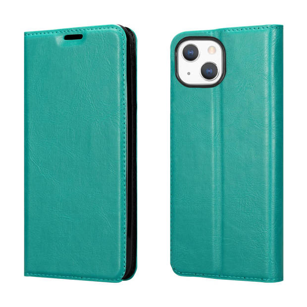 Cadorabo Hoesje geschikt voor Apple iPhone 13 MINI in BENZINE TURKOOIS - Beschermhoes Case magnetische sluiting Cover