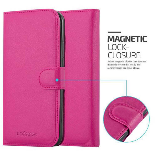 Cadorabo Hoesje geschikt voor Apple iPhone X / XS in KERSEN ROZE - Beschermhoes Cover magnetische sluiting Case