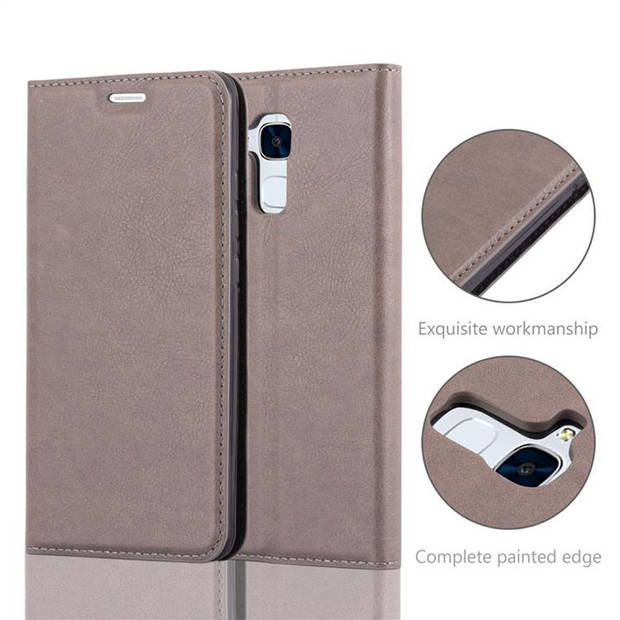 Cadorabo Hoesje geschikt voor Honor 5C in KOFFIE BRUIN - Beschermhoes Case magnetische sluiting Cover