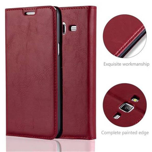 Cadorabo Hoesje geschikt voor Samsung Galaxy J5 2015 in APPEL ROOD - Beschermhoes Case magnetische sluiting Cover