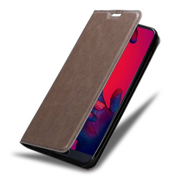 Cadorabo Hoesje geschikt voor Huawei P20 PRO / P20 PLUS in KOFFIE BRUIN - Beschermhoes Case magnetische sluiting Cover