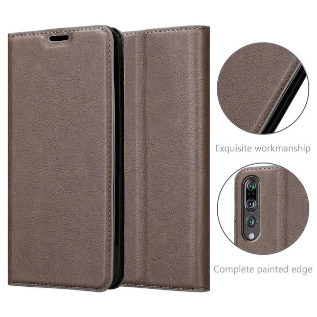 Cadorabo Hoesje geschikt voor Huawei P20 PRO / P20 PLUS in KOFFIE BRUIN - Beschermhoes Case magnetische sluiting Cover