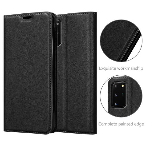 Cadorabo Hoesje geschikt voor Samsung Galaxy S20 PLUS in ZWARTE NACHT - Beschermhoes Case magnetische sluiting Cover