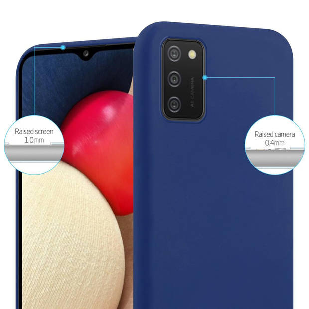 Cadorabo Hoesje geschikt voor Samsung Galaxy A02s in CANDY DONKER BLAUW - Beschermhoes TPU silicone Case Cover